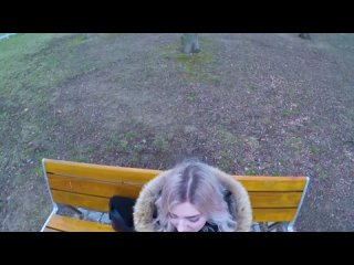cute teen swallows cum for cash - public blowjob in the park by eva elfie